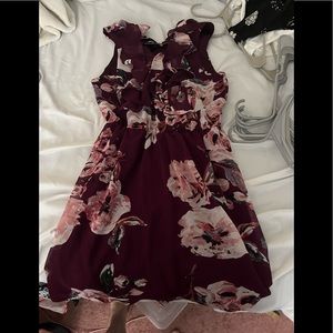 Burgundy floral dress